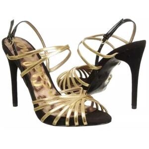 SAM EDELMAN Harlette Gold Leather Strappy Sandals Size 6M